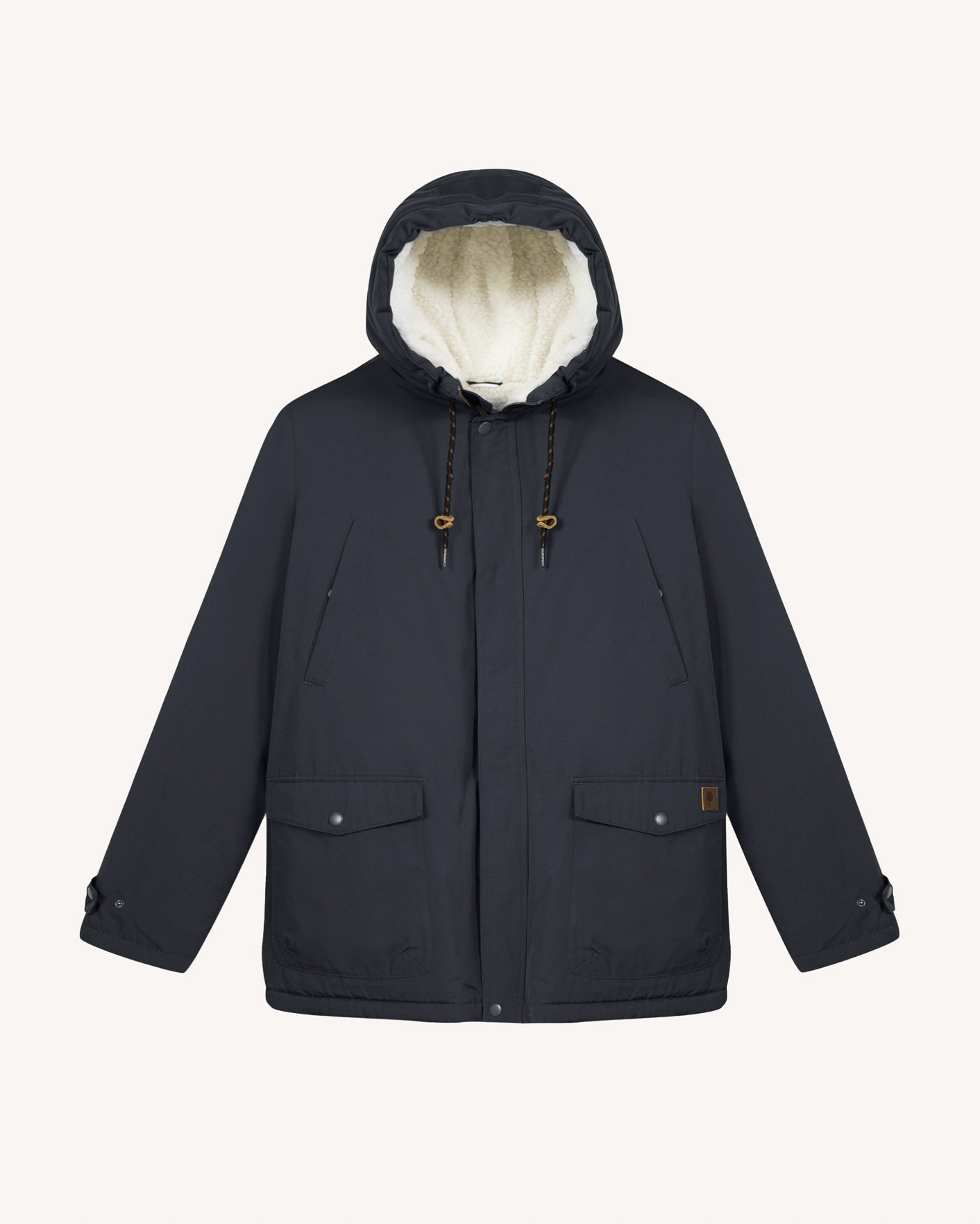 Navy blue polyester waterproof parka - VERNON