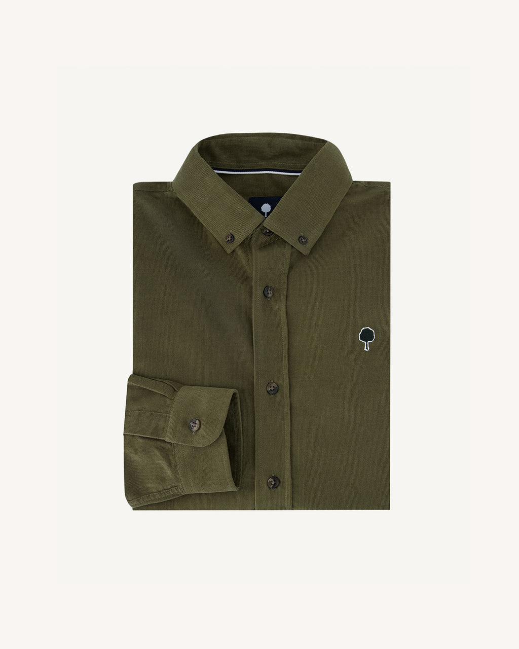 Chemise ml Ivoy Chaine et trame Dark olive
