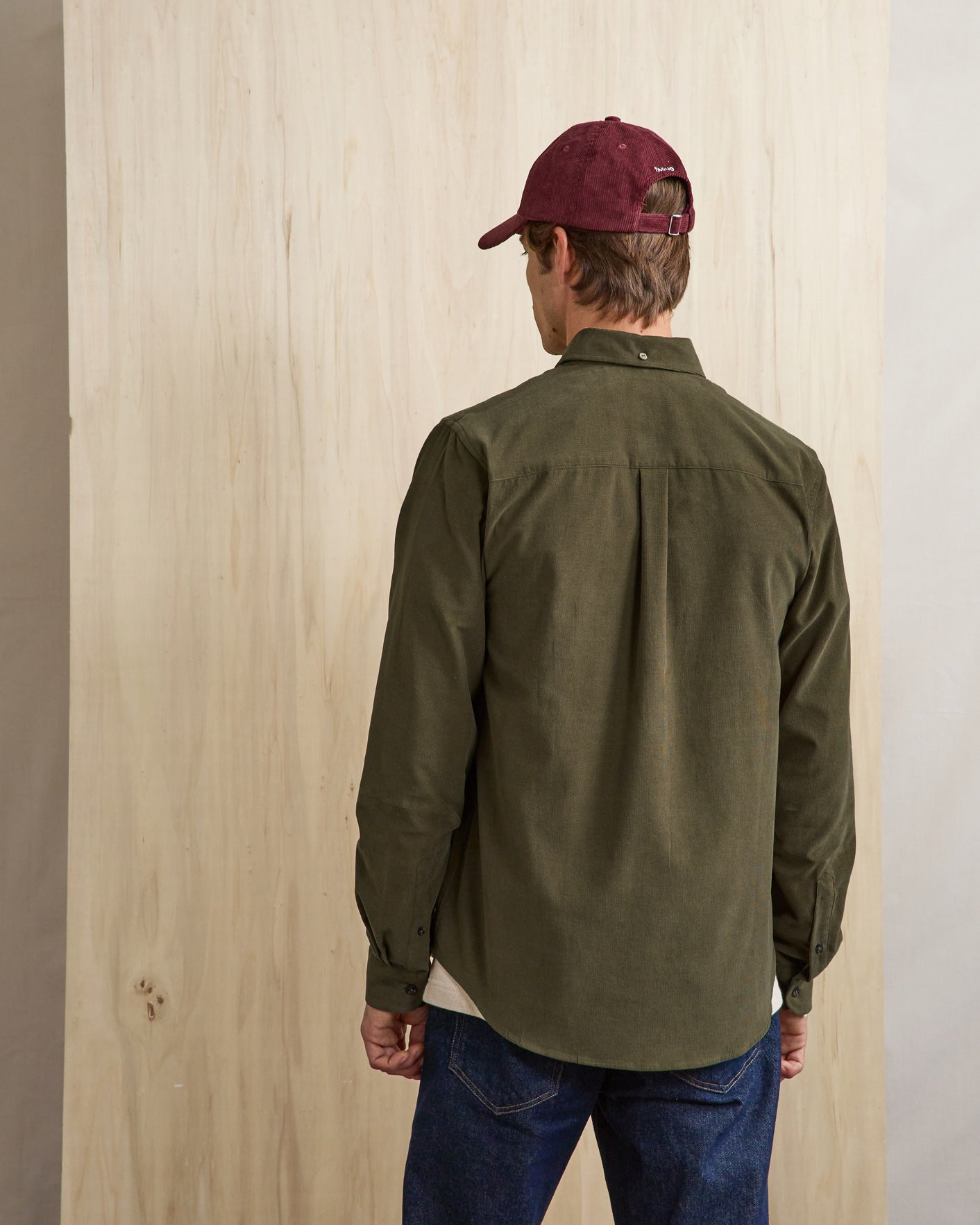 Chemise ml Ivoy Chaine et trame Dark olive
