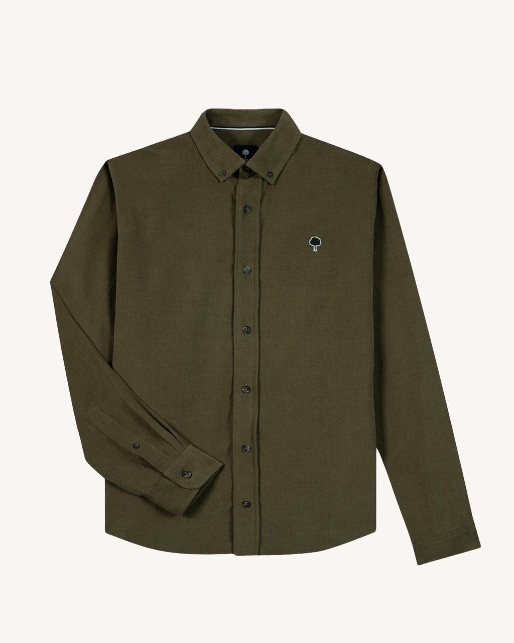 Chemise ml Ivoy Chaine et trame Dark olive
