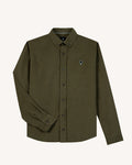 Chemise ml Ivoy Chaine et trame Dark olive
