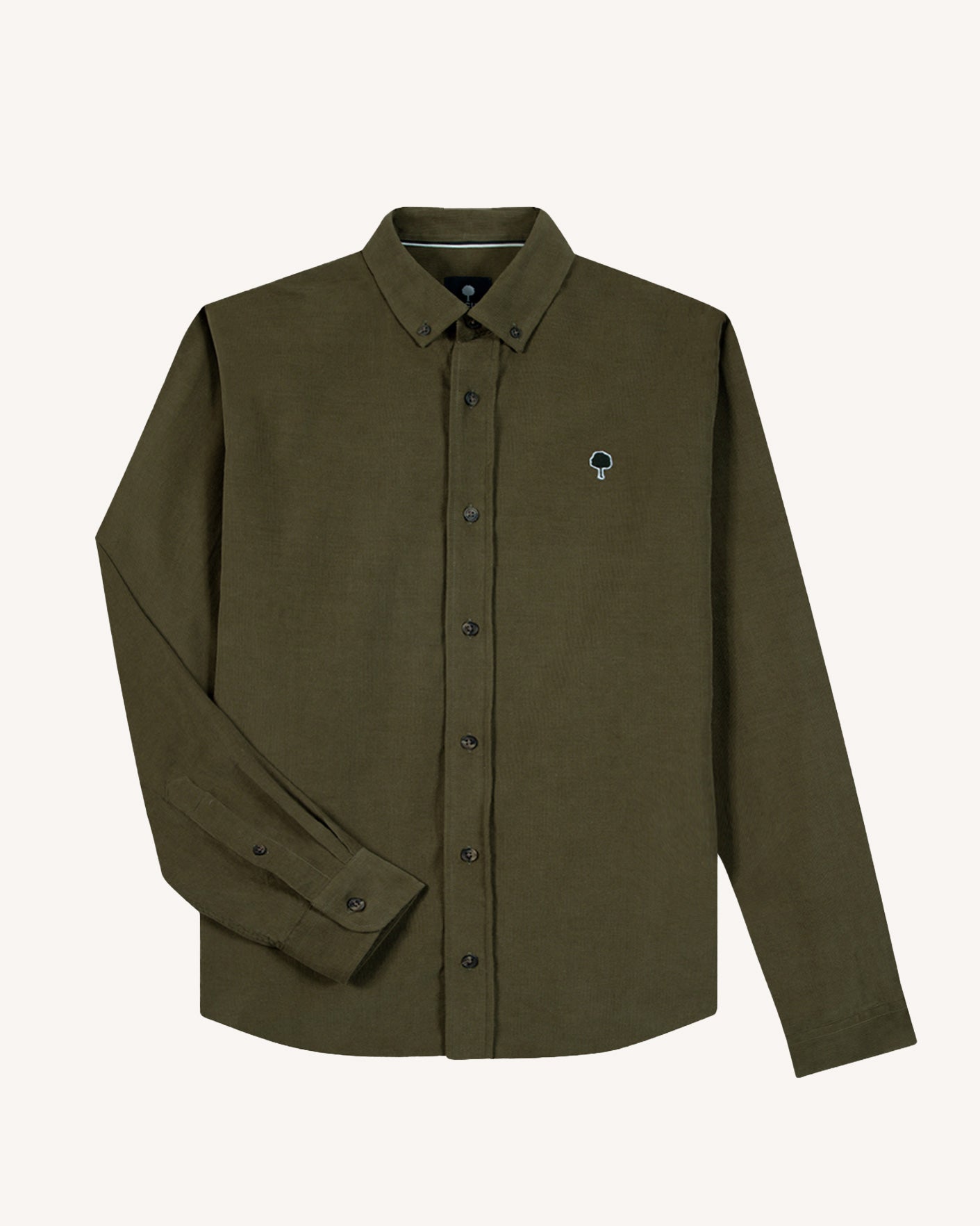 Chemise ml Ivoy Chaine et trame Dark olive
