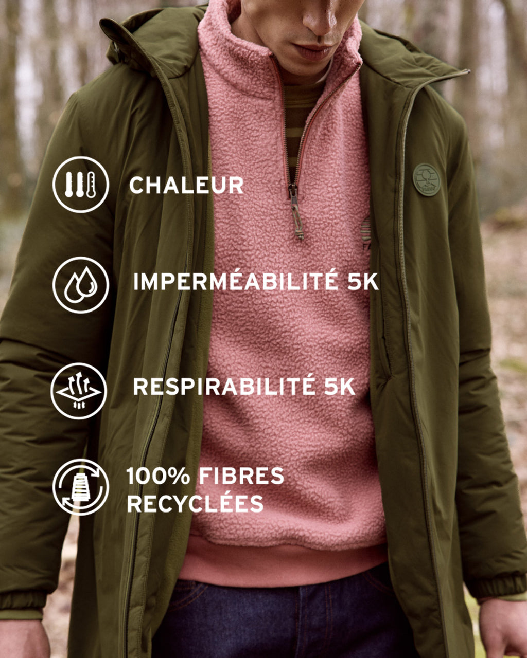 Warm waterproof dark green parka - MONTAUD
