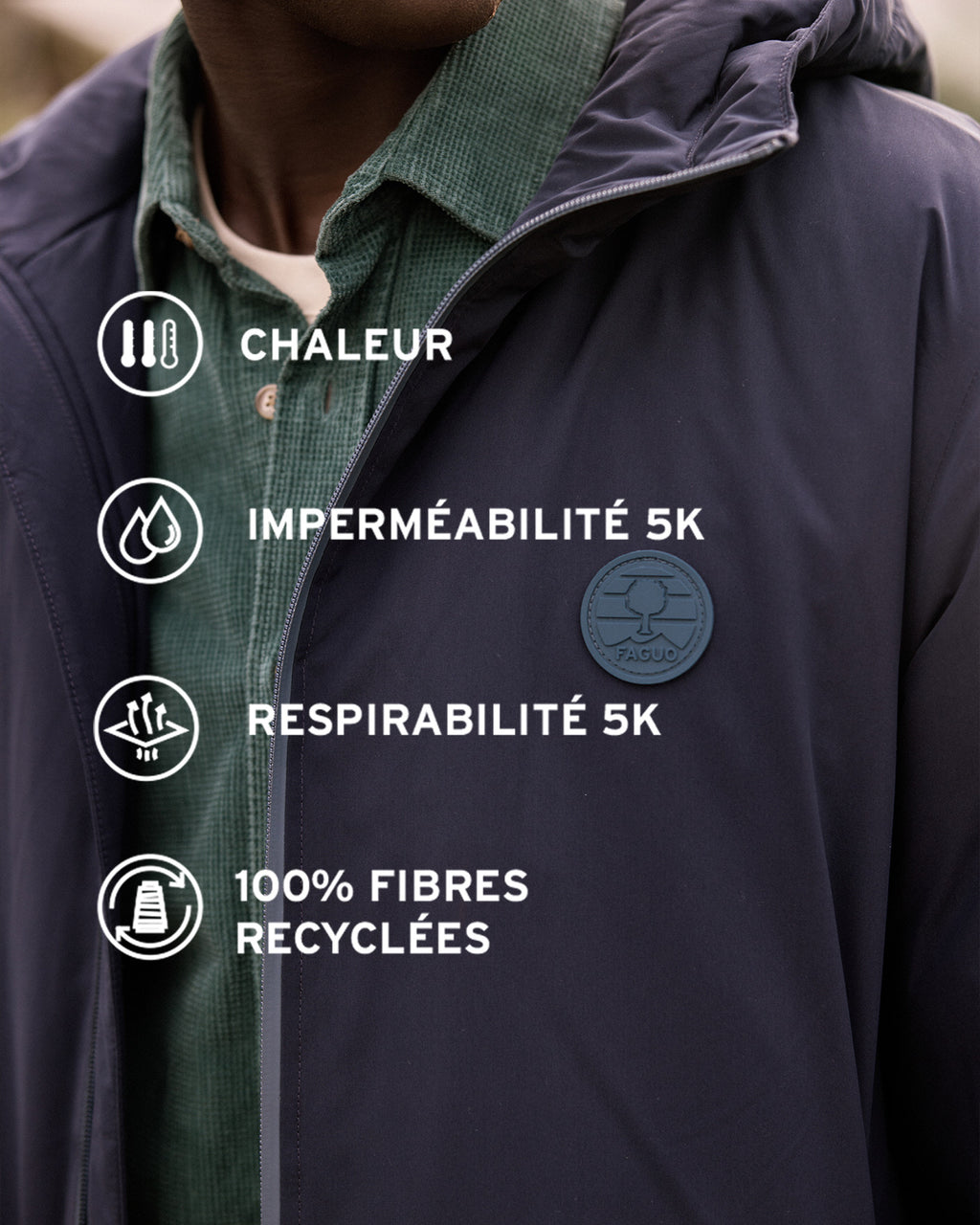 Warm waterproof navy blue parka - MONTAUD