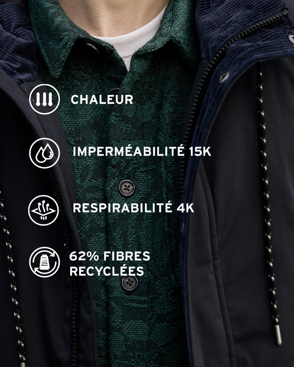 Ultra warm waterproof black parka - CHEVERNY