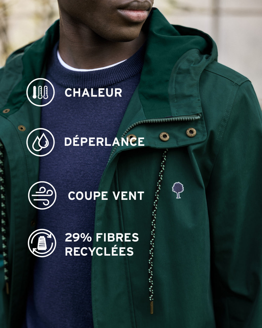 Fir green windbreaker jacket - GRESIGNE