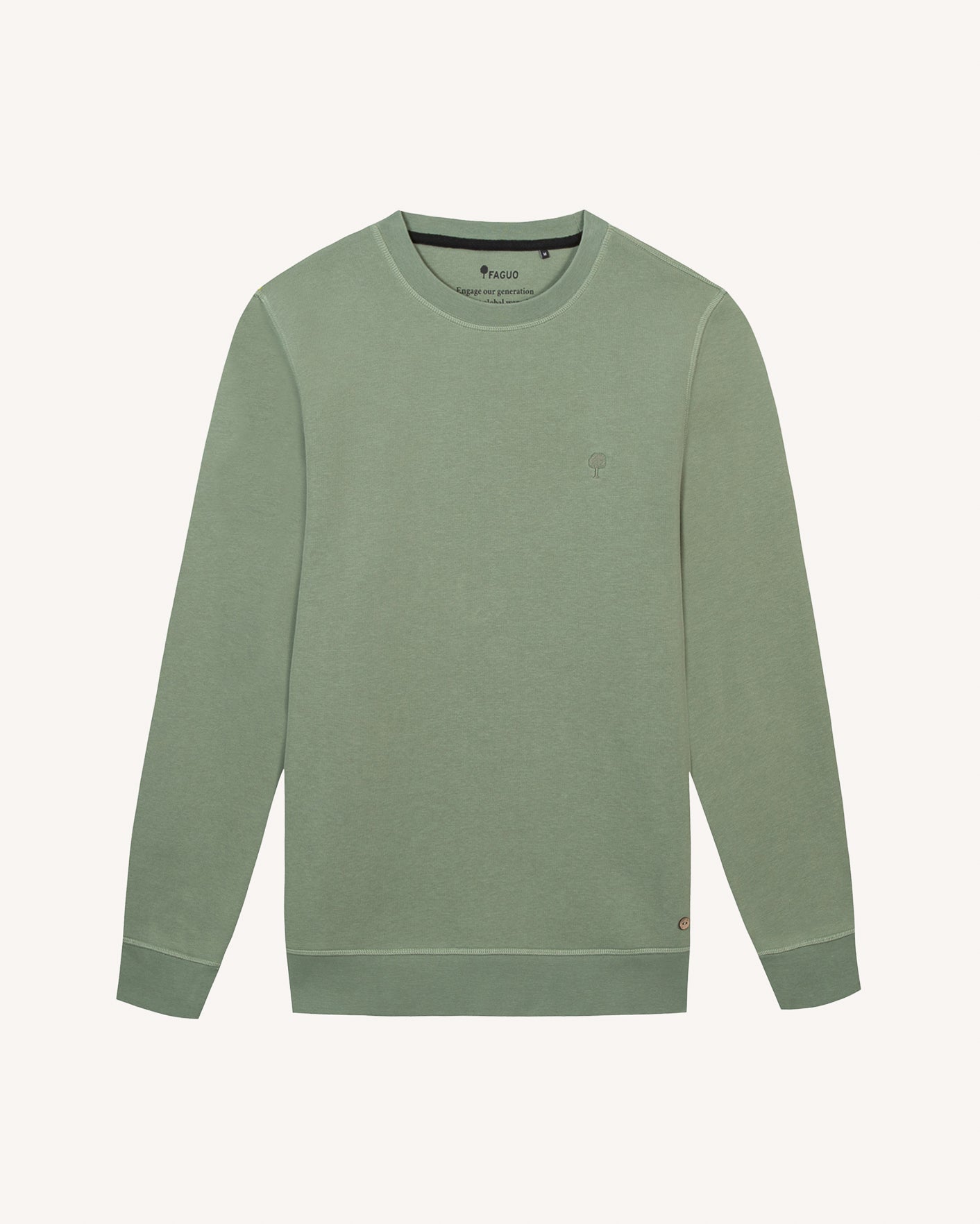 Sweat col rond kaki coton - DONZY