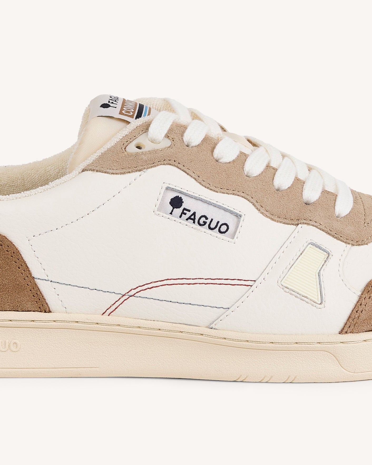 Cream & light beige leather trainers - COMMUTE 1