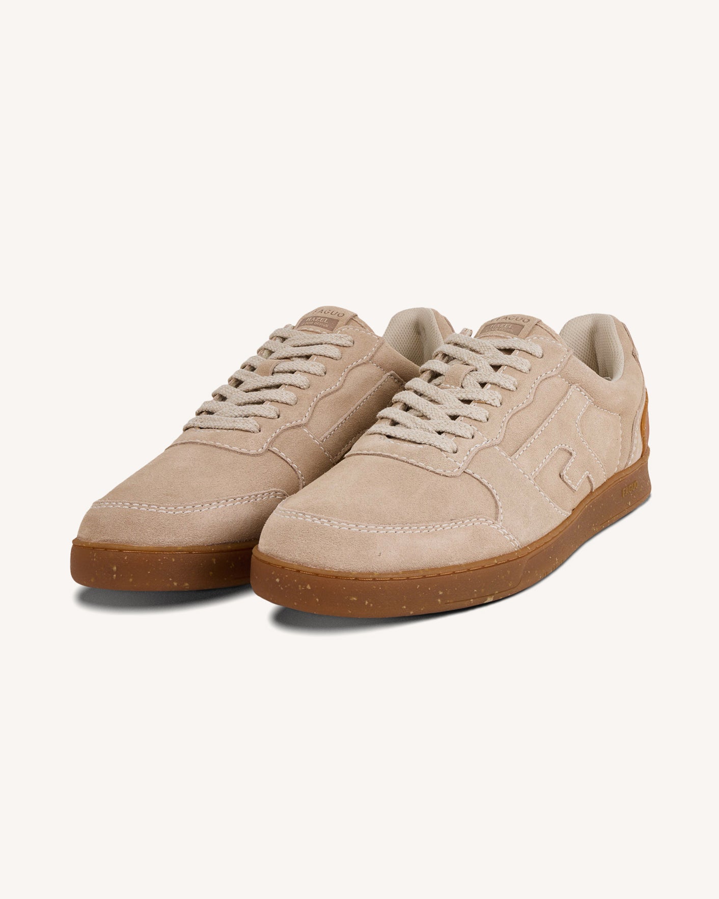 Light beige leather trainers - HAZEL