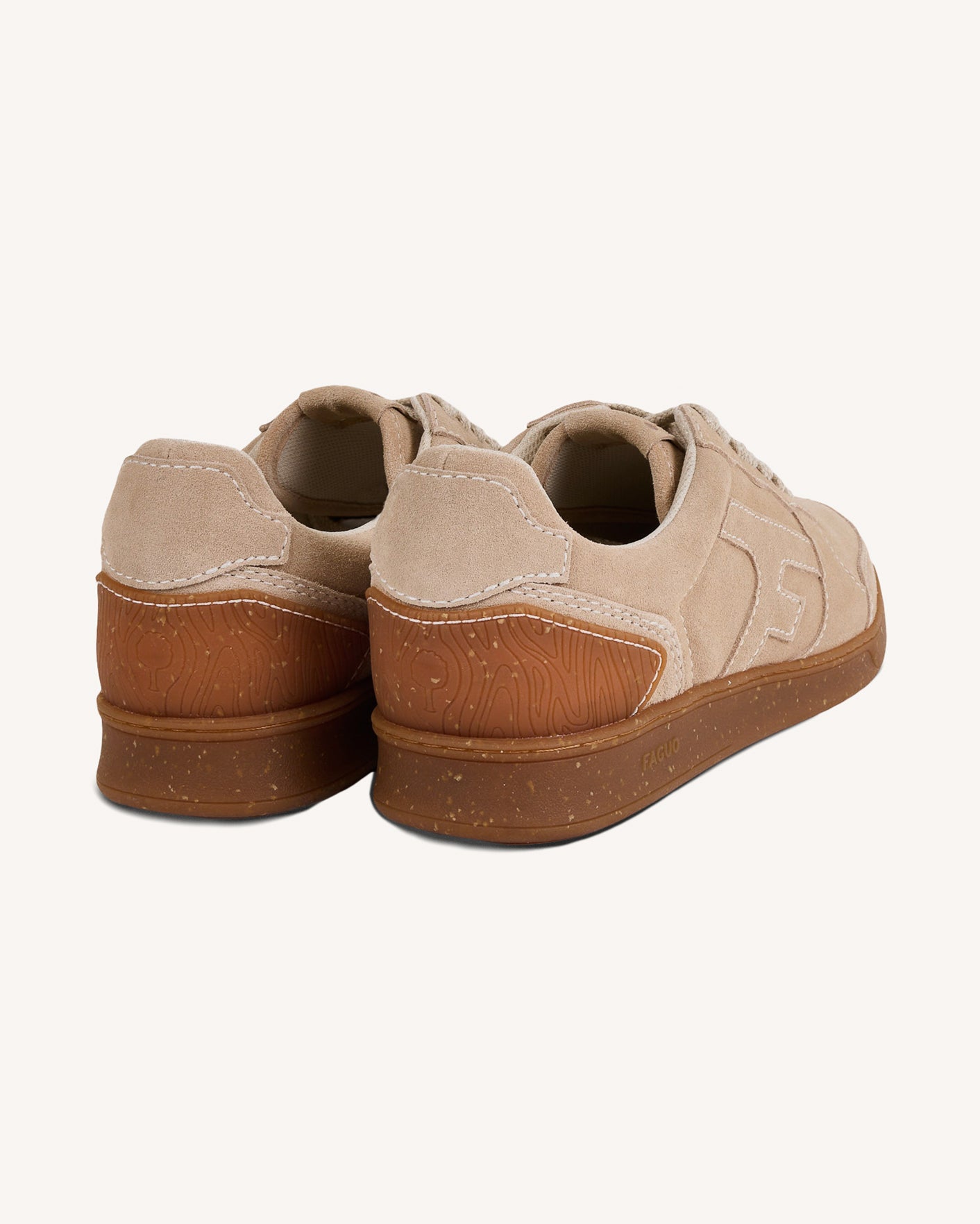 Light beige leather trainers - HAZEL