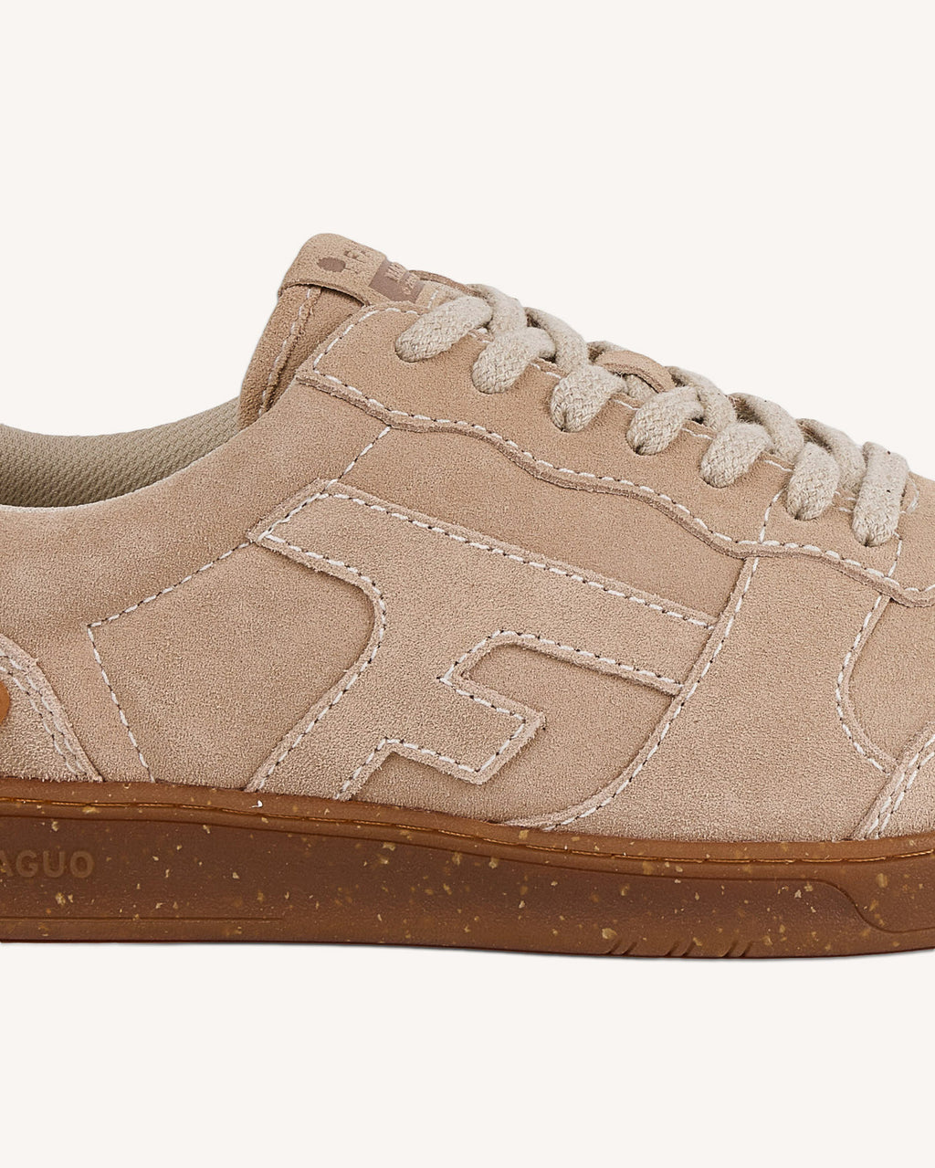 Light beige leather trainers - HAZEL