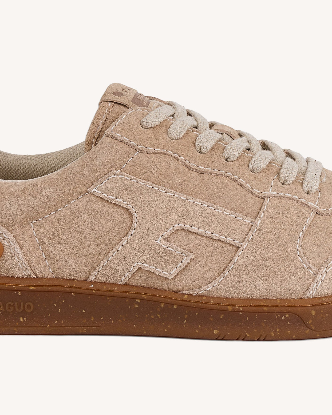 Light beige leather trainers - HAZEL