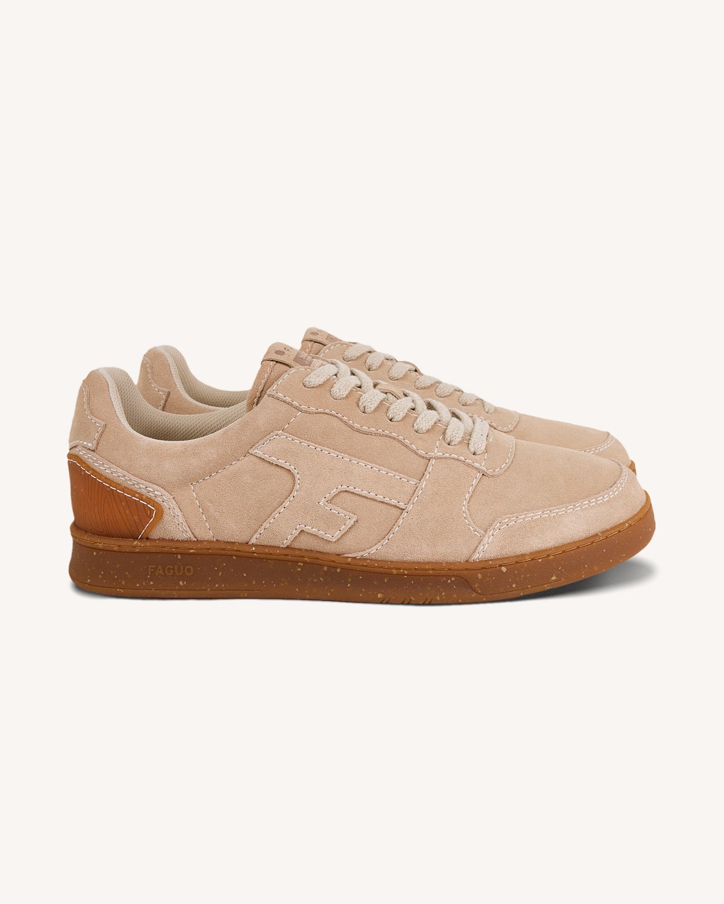 Light beige leather trainers - HAZEL