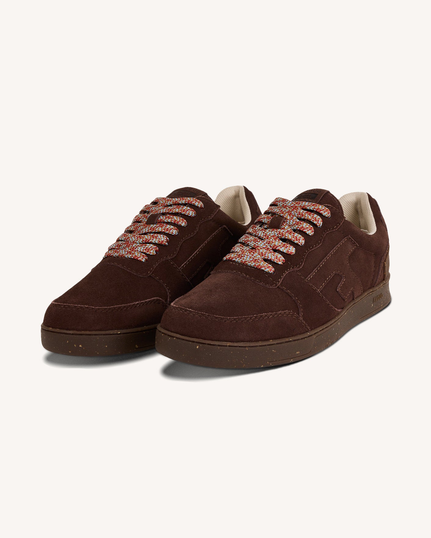 Dark beige leather trainers - HAZEL