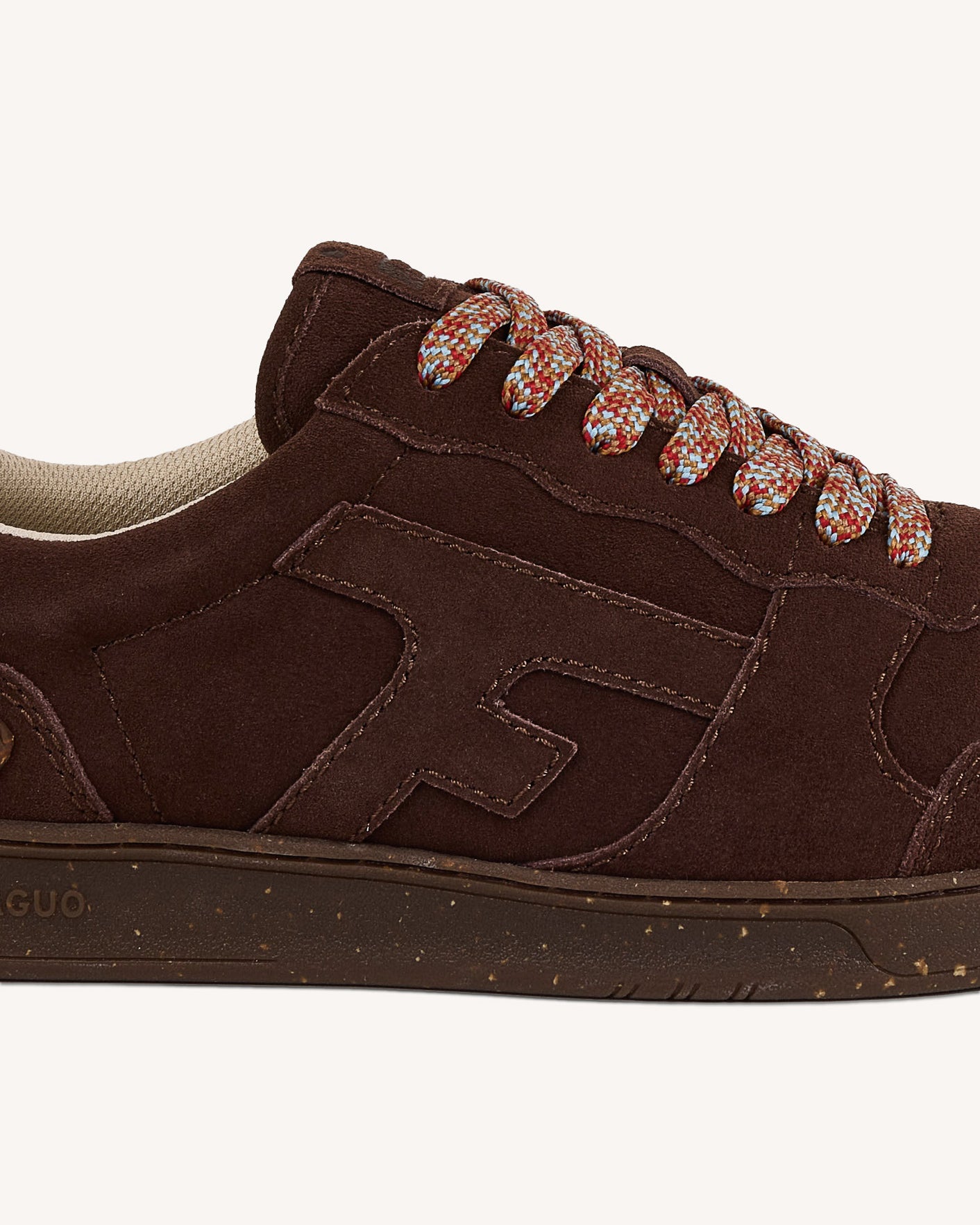 Dark beige leather trainers - HAZEL