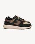 Dark green & taupe suede trainers - LIMWOOD