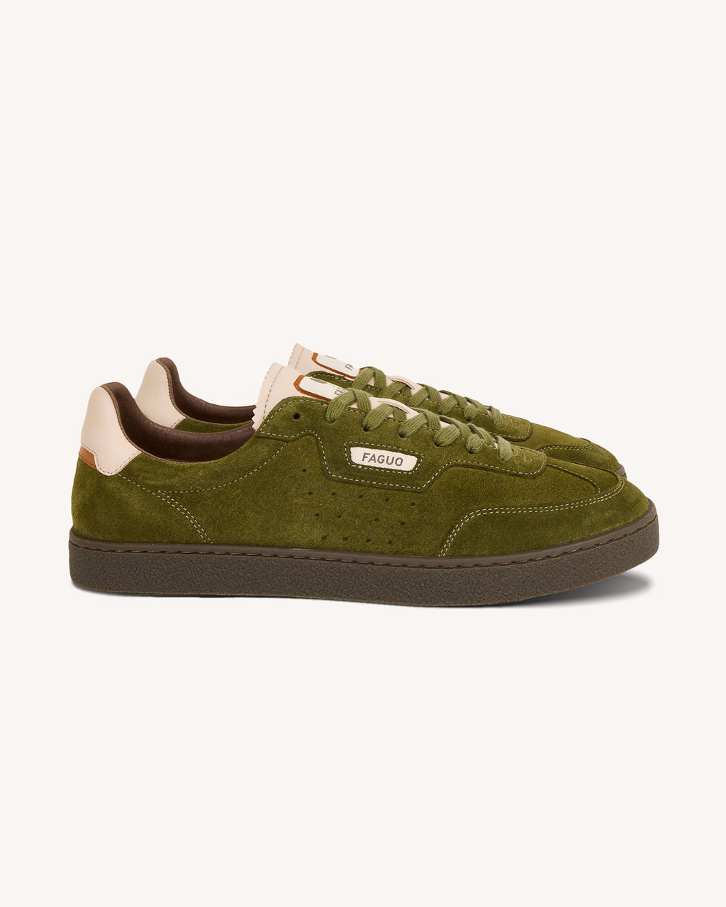 Baskets vert olive cuir - LUMBO