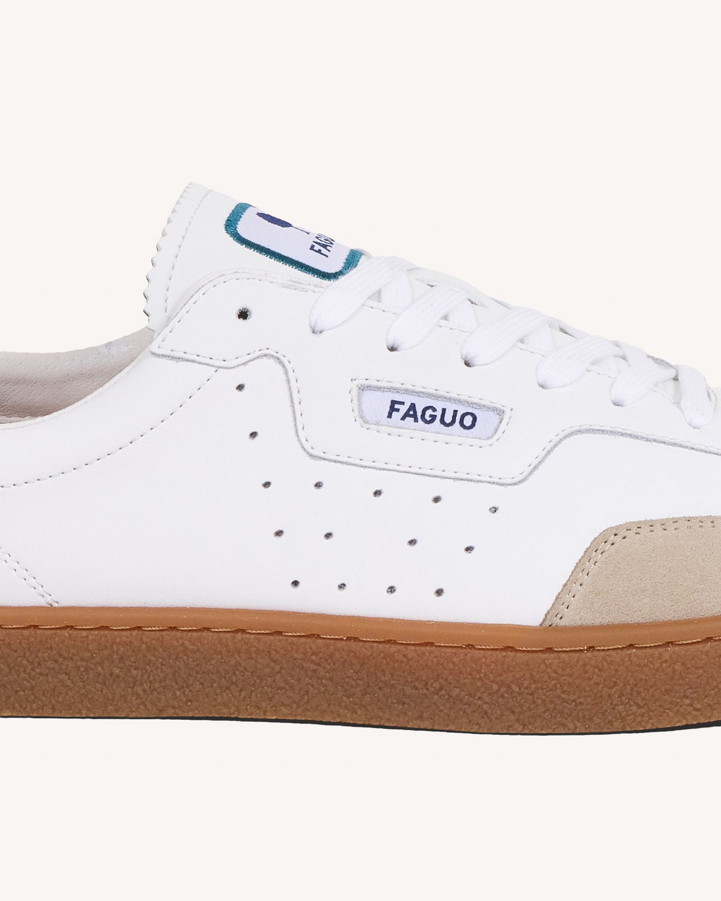 Baskets blanches & bleu foncé cuir - LUMBO
