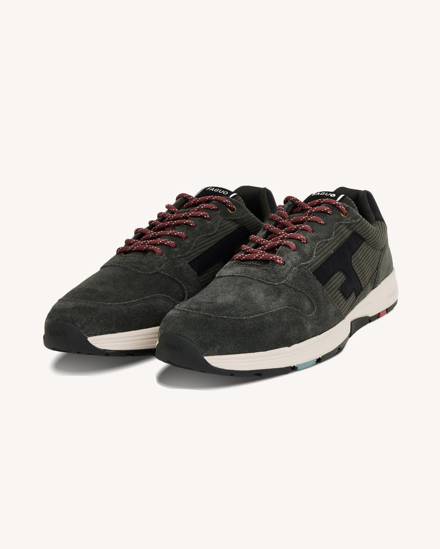 Khaki velvet trainers - OLIVE