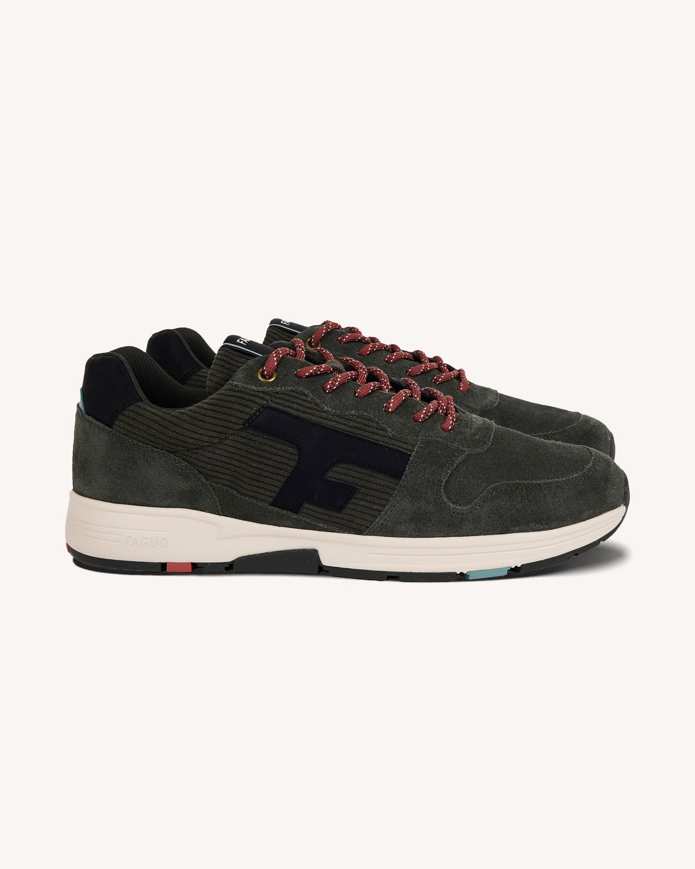 Khaki velvet trainers - OLIVE