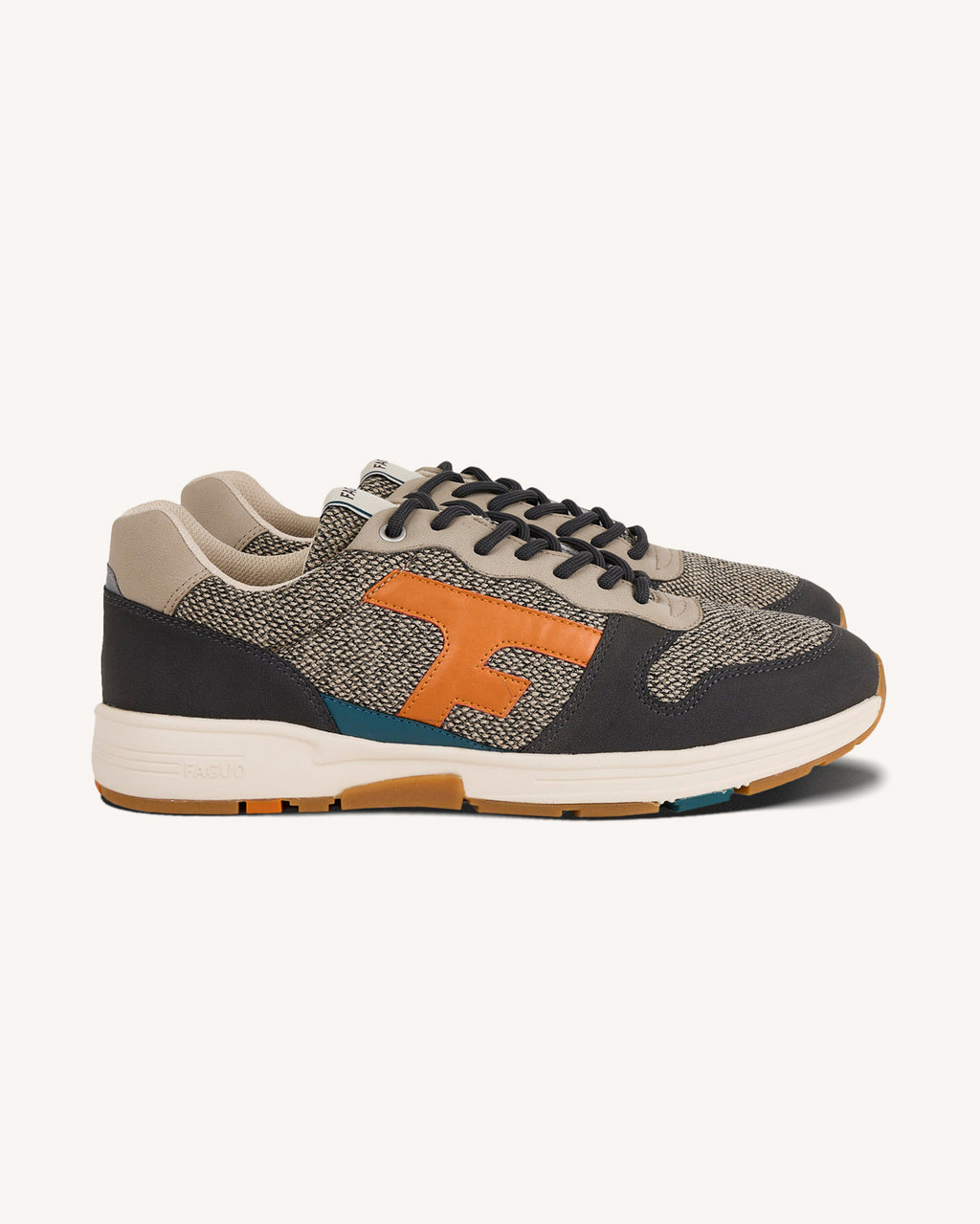 Off-white & light green suede trainers - OLIVE
