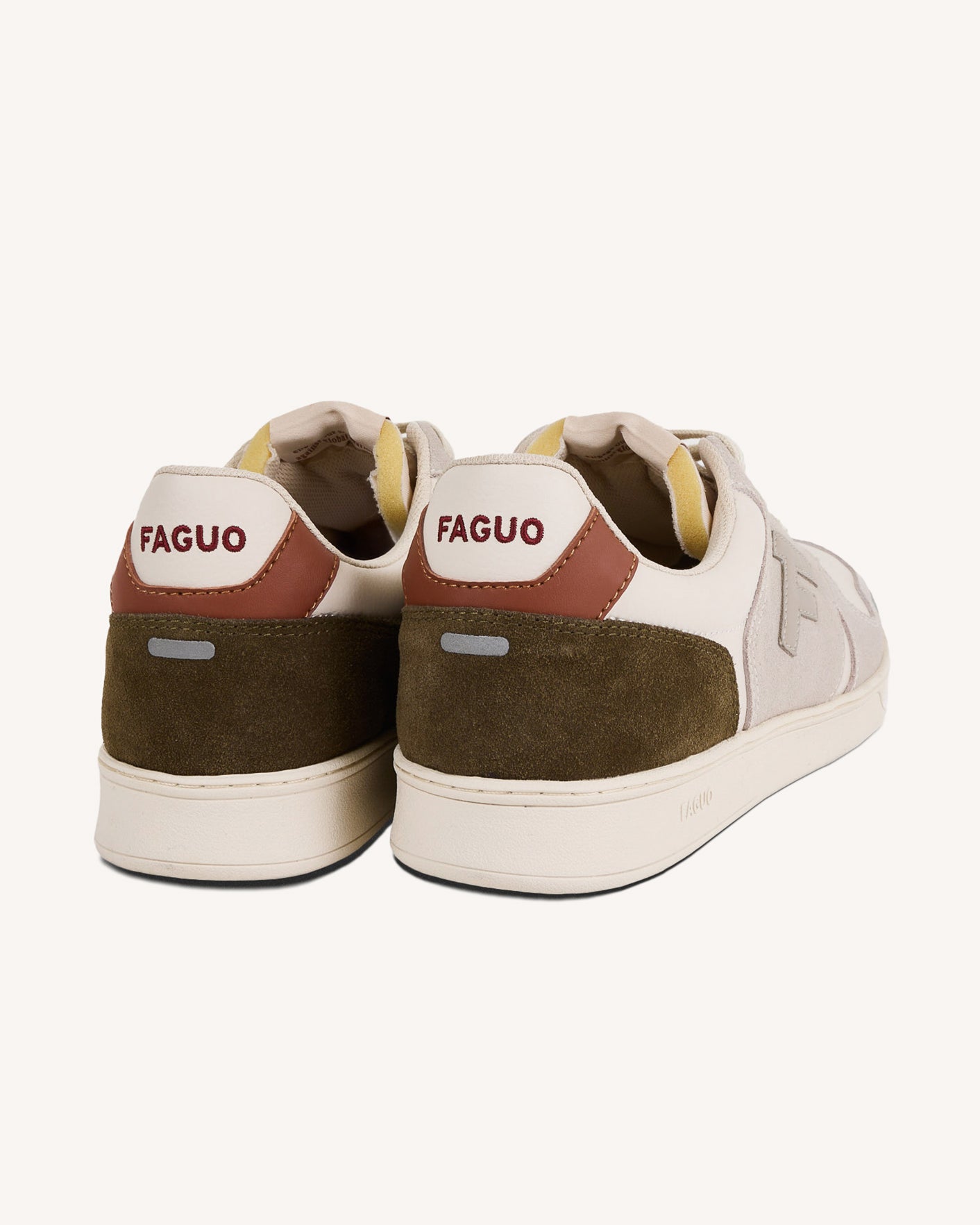Baskets crème & rouille cuir - PALMER