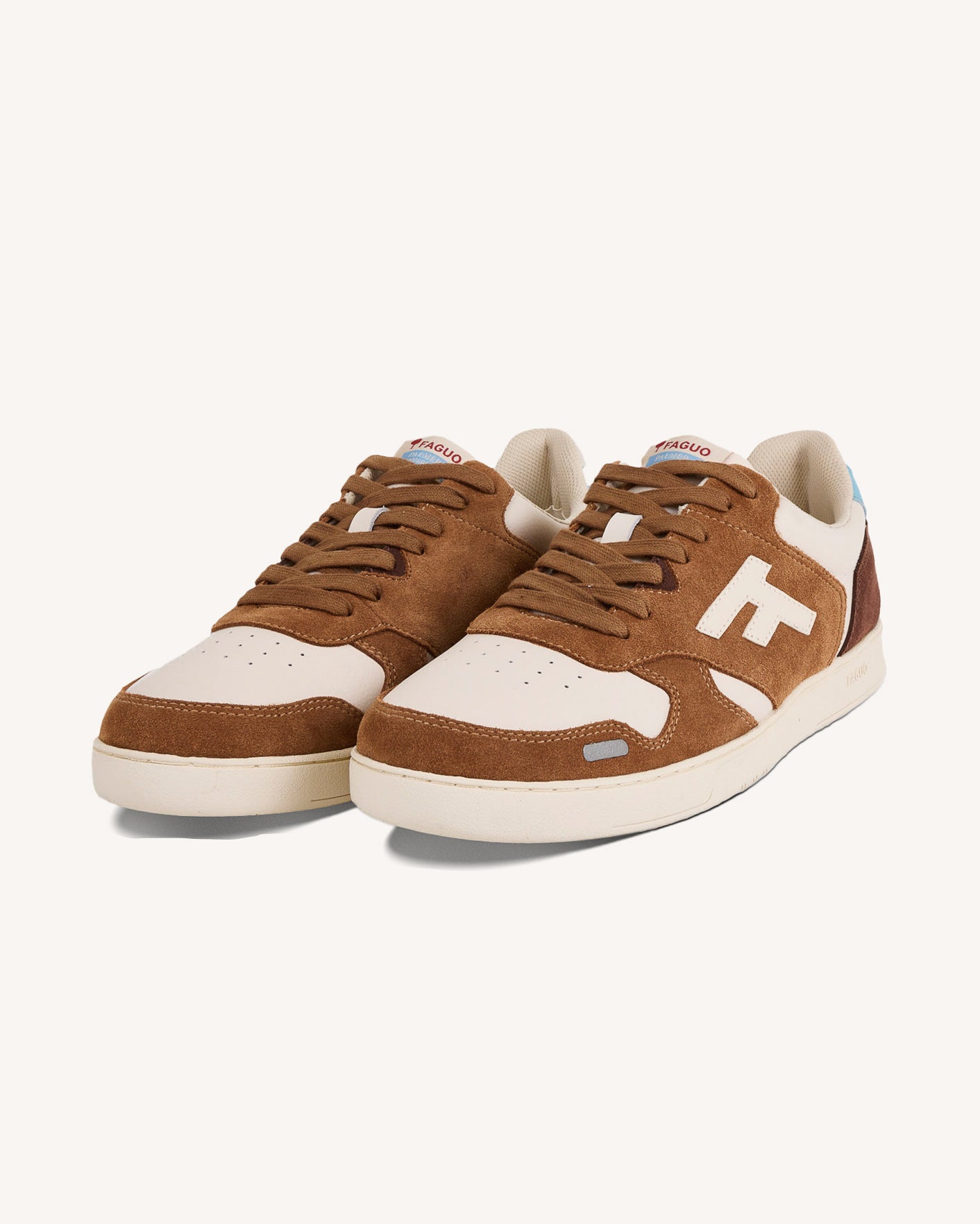 Baskets crème & beige clair cuir - PALMER