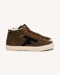 Khaki leather high-top trainers - WALNUT MID