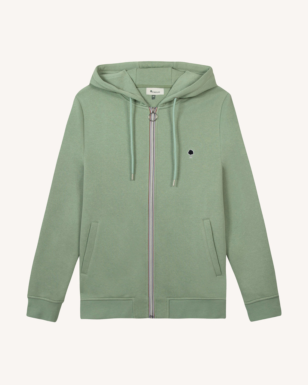 Light green zip-up sweatshirt in cotton - MESNIL