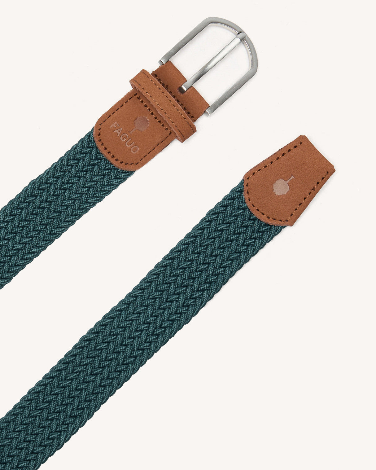 Braided belt Belt Chaine et trame Green grey
