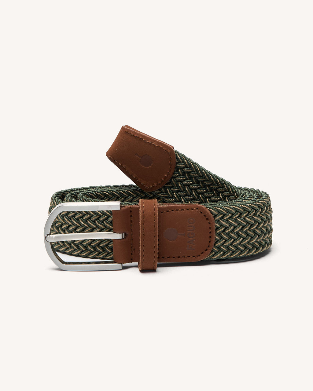 Braided Belt Chain and Weft Kaki/sand
