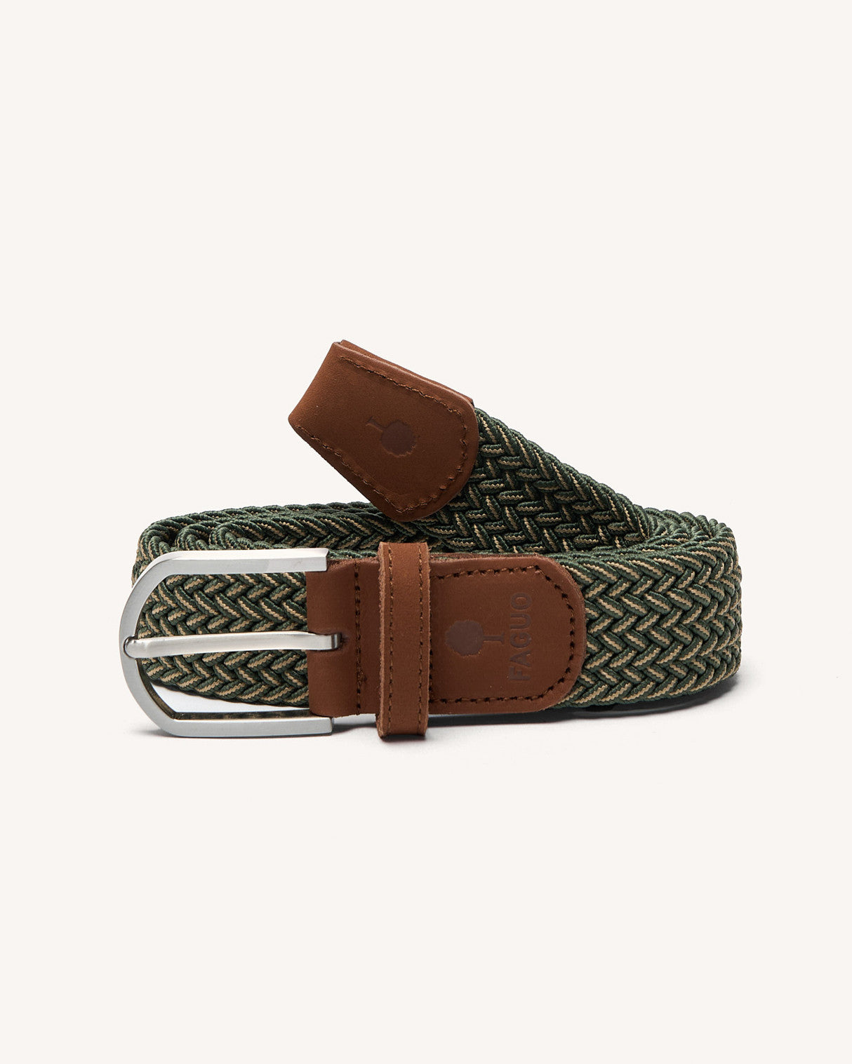 Ceinture tressee Belt Chaine et trame Kaki/sand
_variant