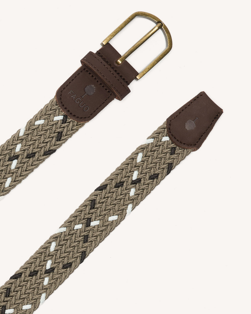 Braided belt Belt Chaine et trame Beige/brown
