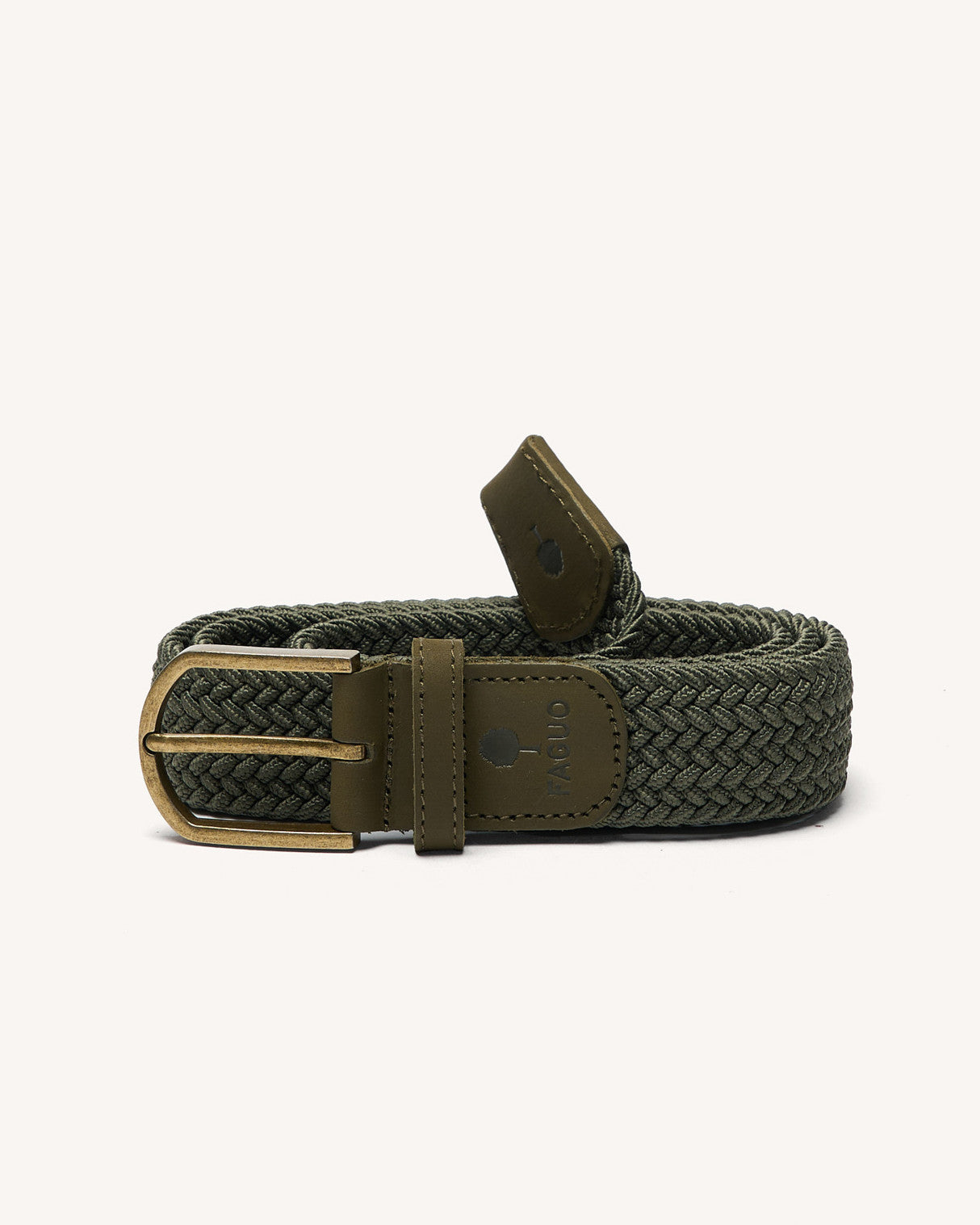 Ceinture tressee Belt Chaine et trame Dark olive
_variant