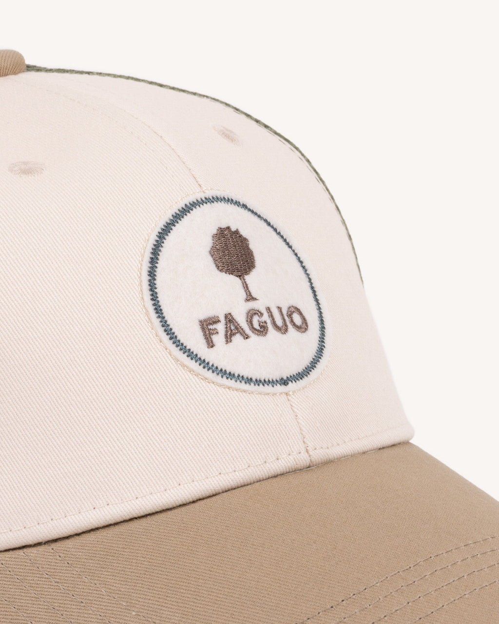 Casquette Trucker cap Chaine et trame Light beige/leaf green
