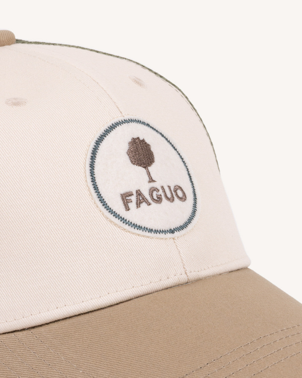 Casquette Trucker cap Chaine et trame Light beige/leaf green

