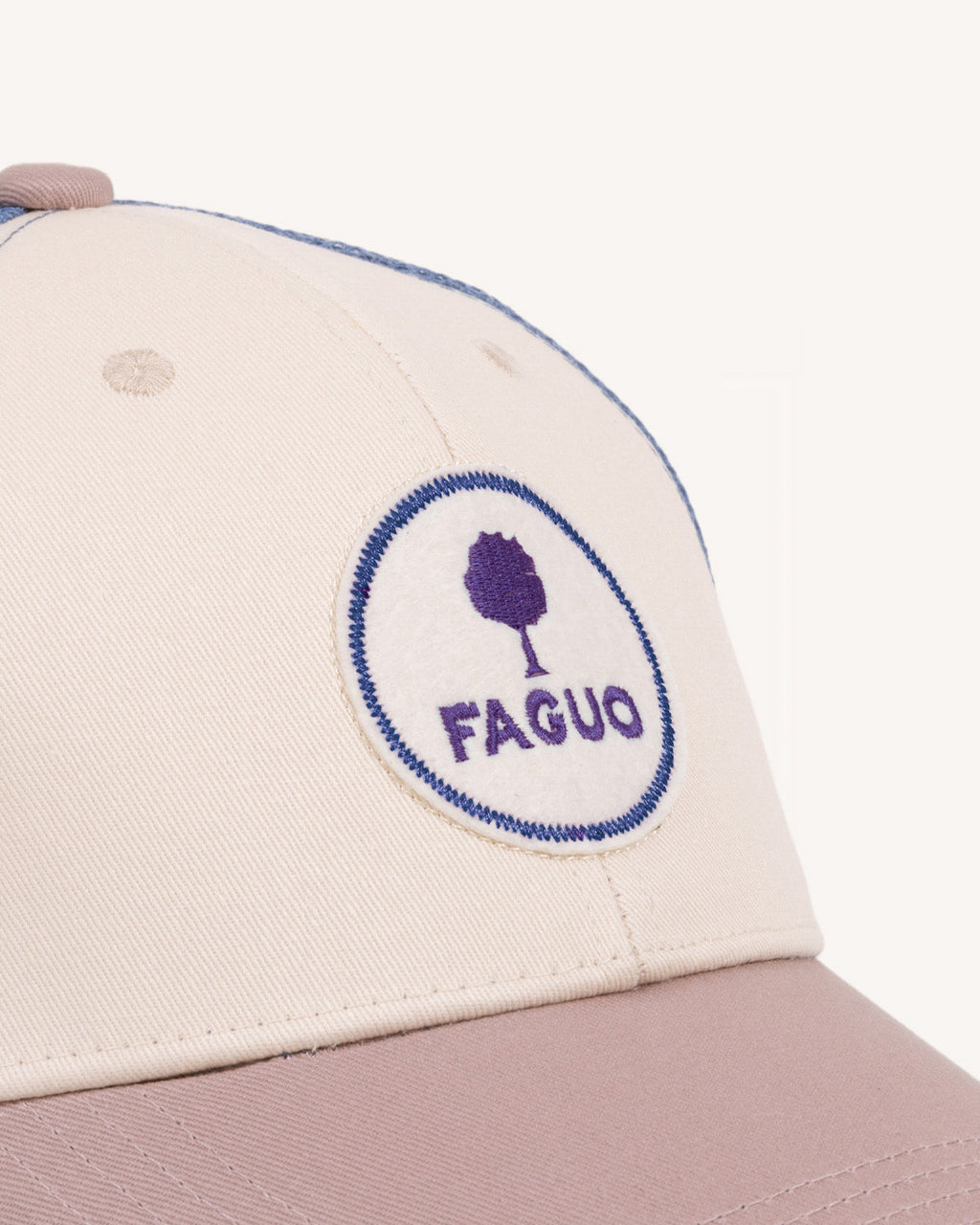 Casquette Trucker cap Chaine et trame Ecru/purple
