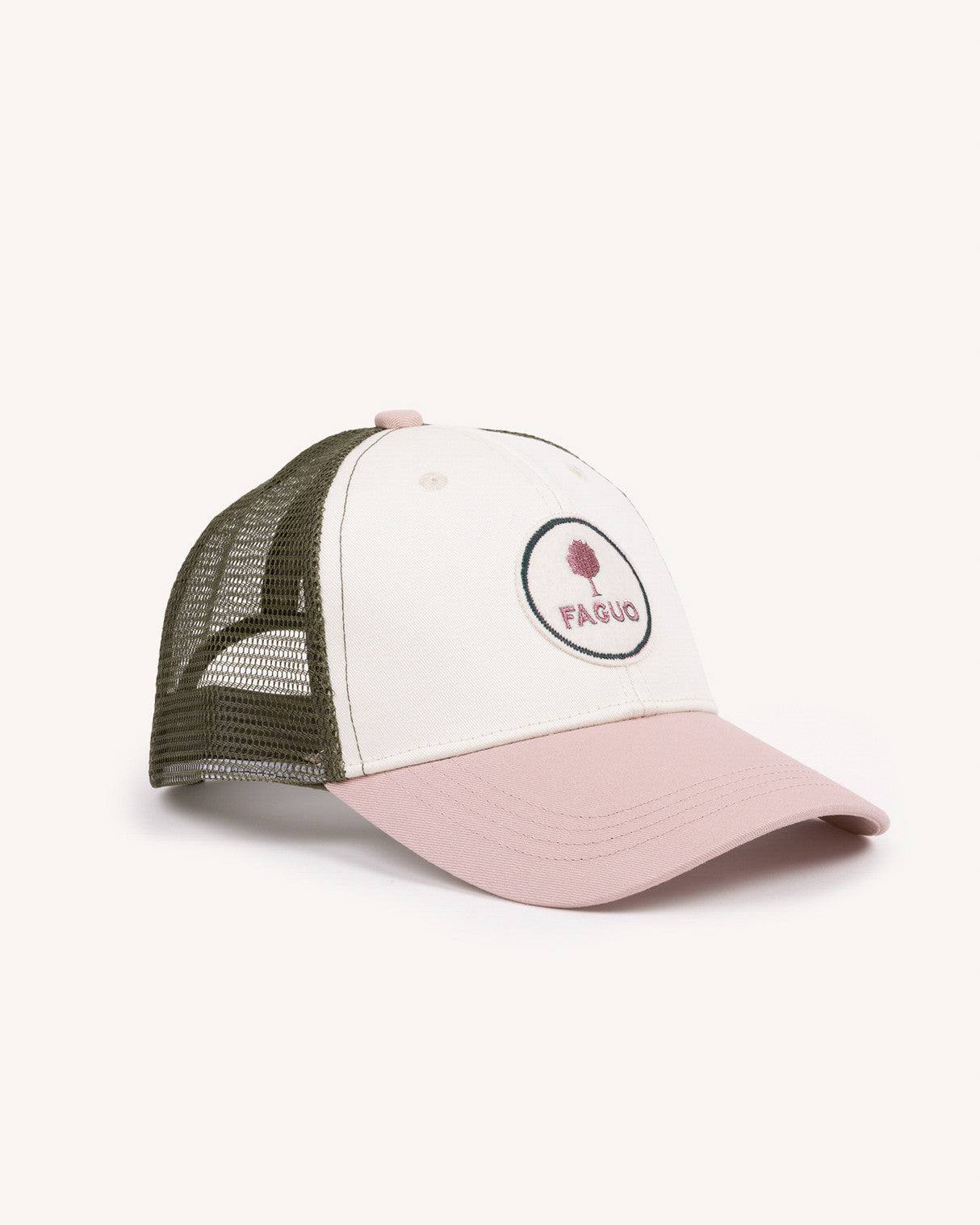Casquette Trucker cap Chaine et trame Light pink/kaki
_variant