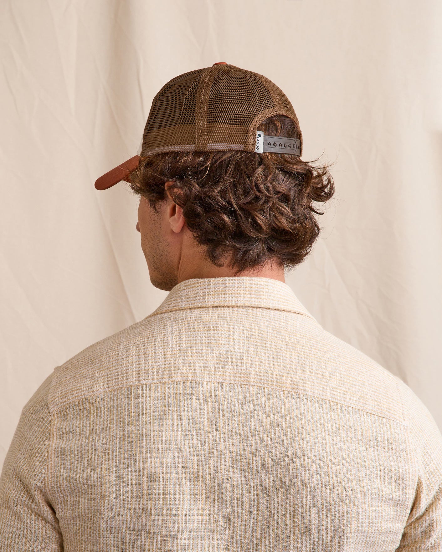 Casquette Trucker cap Chaine et trame Terracotta/camel
