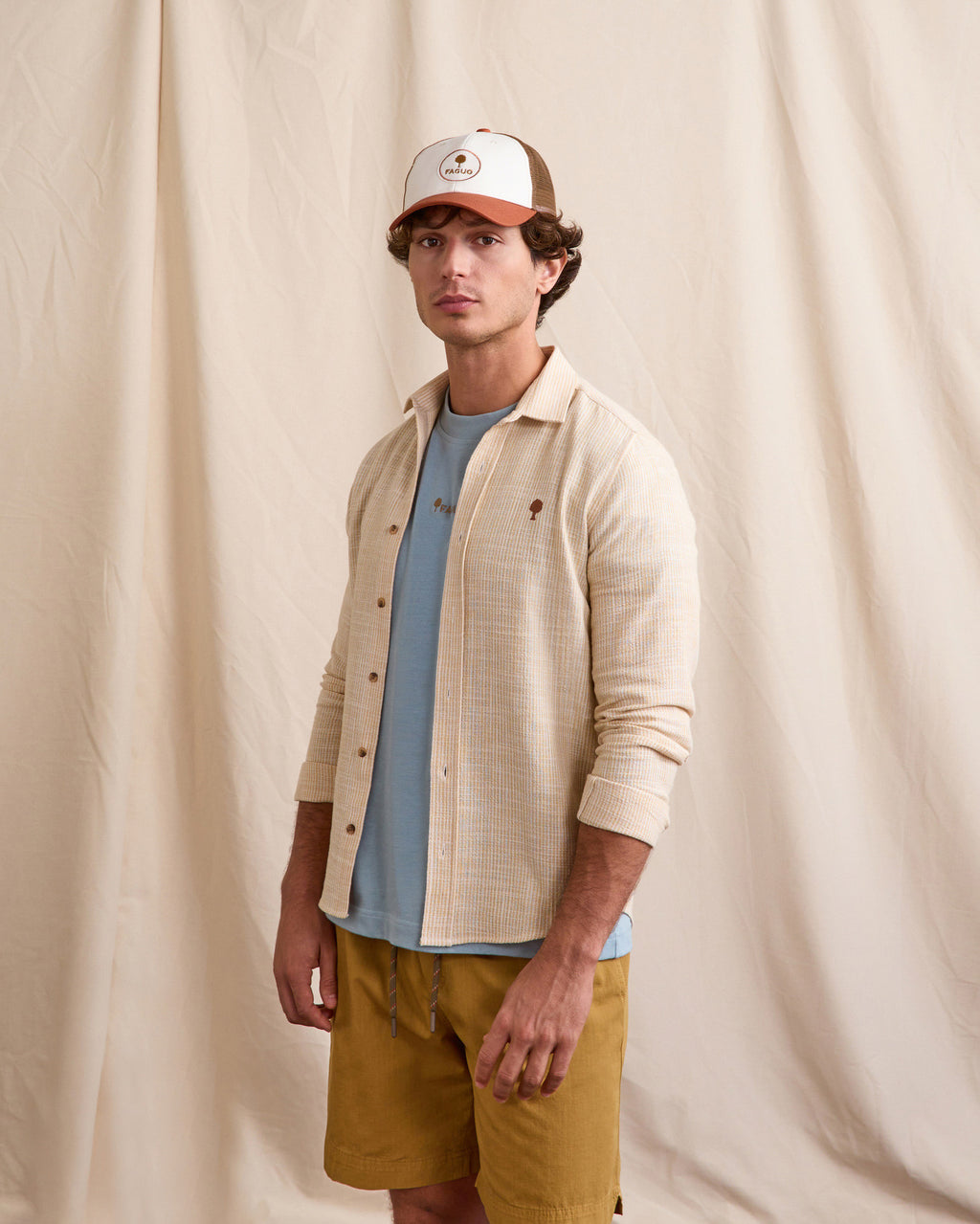 Casquette Trucker cap Chaine et trame Terracotta/camel
