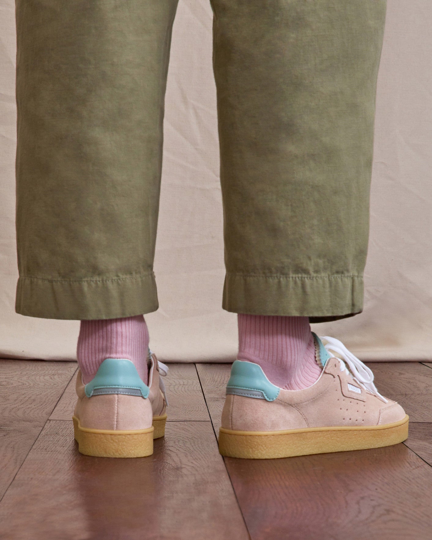 Baskets basses Lumbo Suede Lilac/navy
