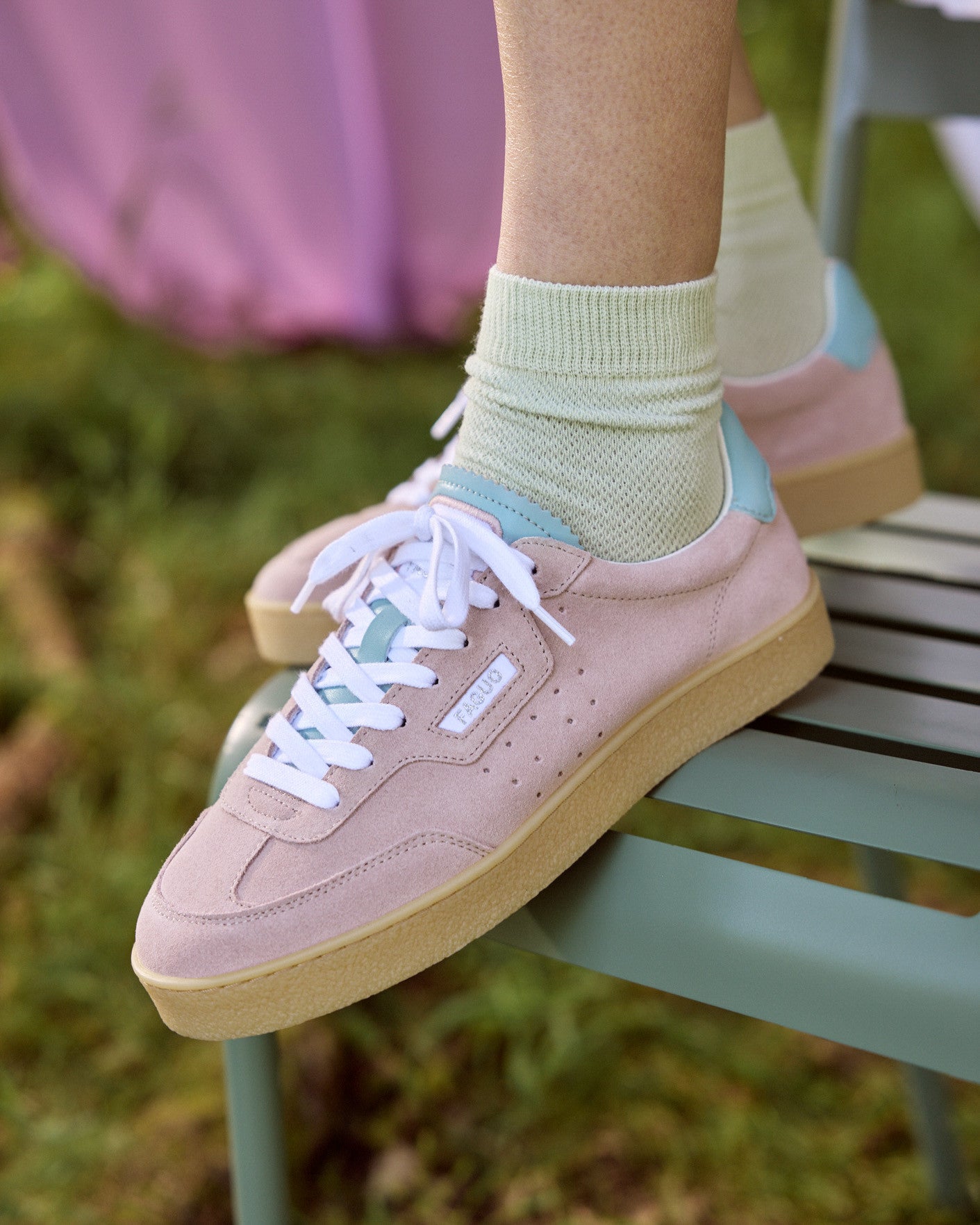 Baskets basses Lumbo Suede Lilac/navy