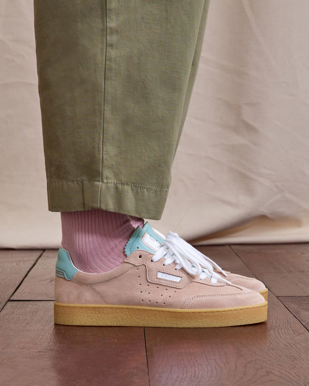 Baskets basses Lumbo Suede Lilac/navy
