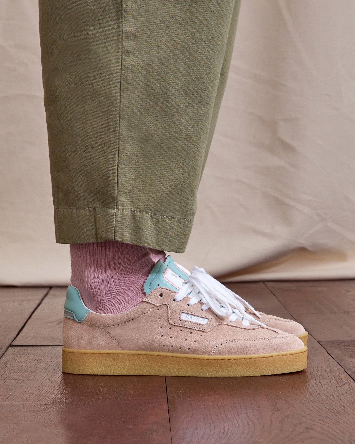 Baskets basses Lumbo Suede Lilac/navy