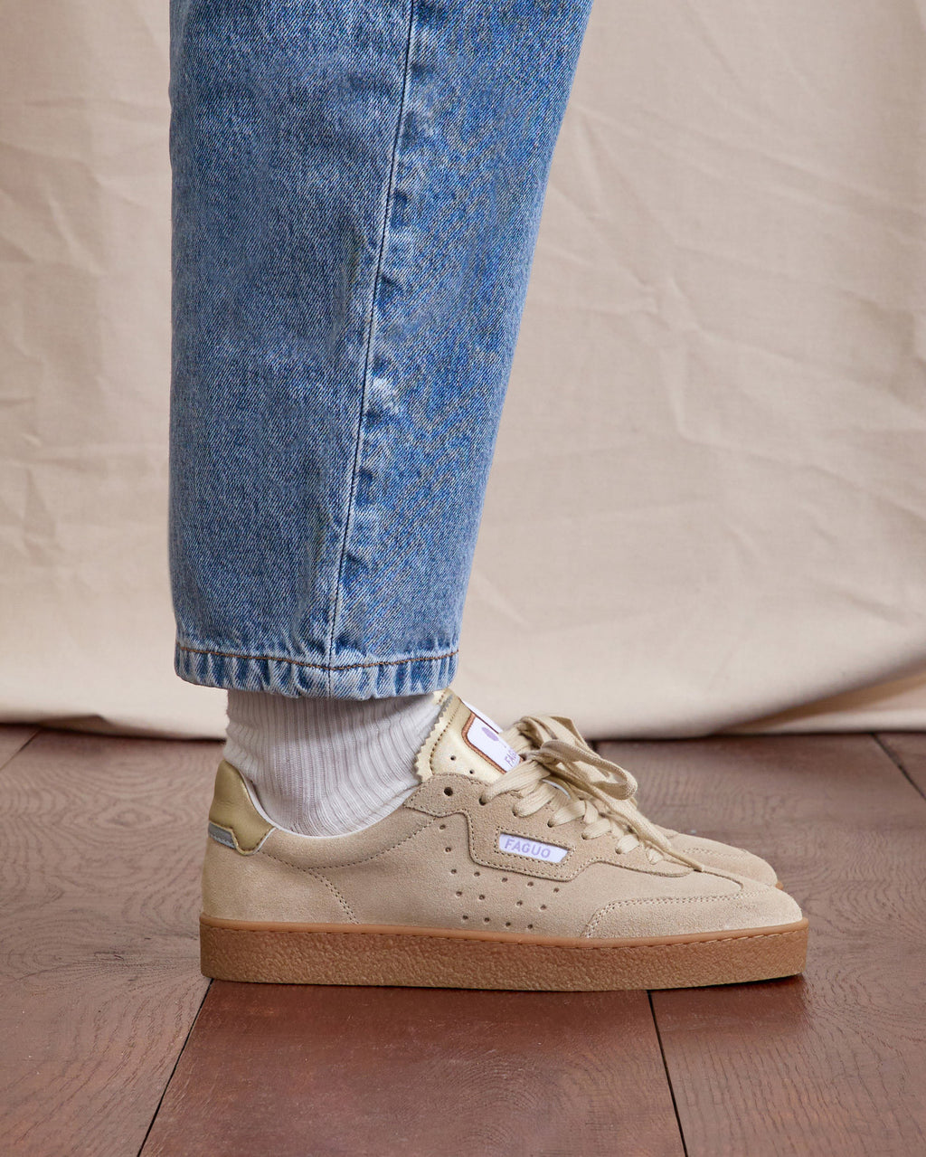 Baskets basses Lumbo Suede Beige