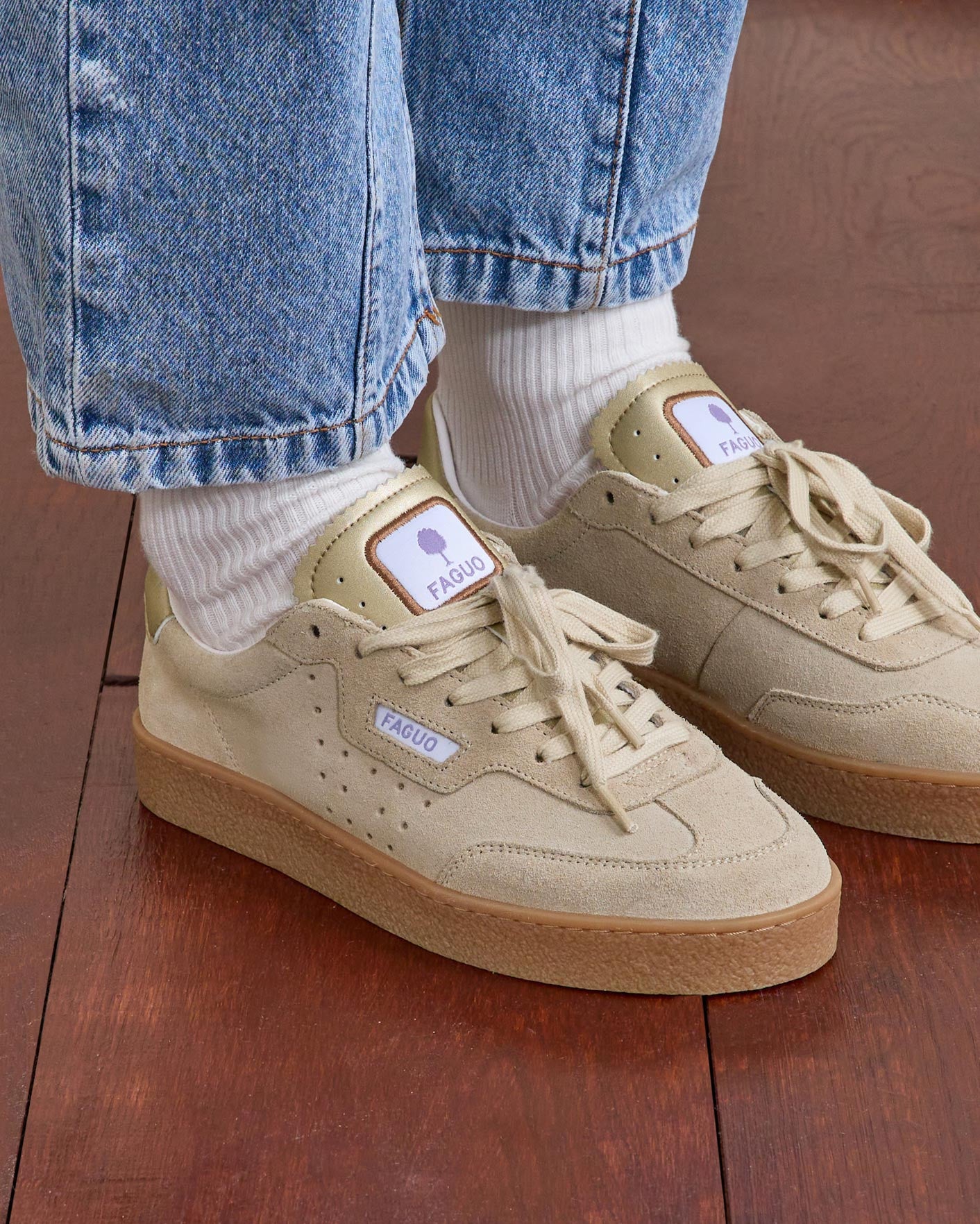 Baskets basses Lumbo Suede Beige