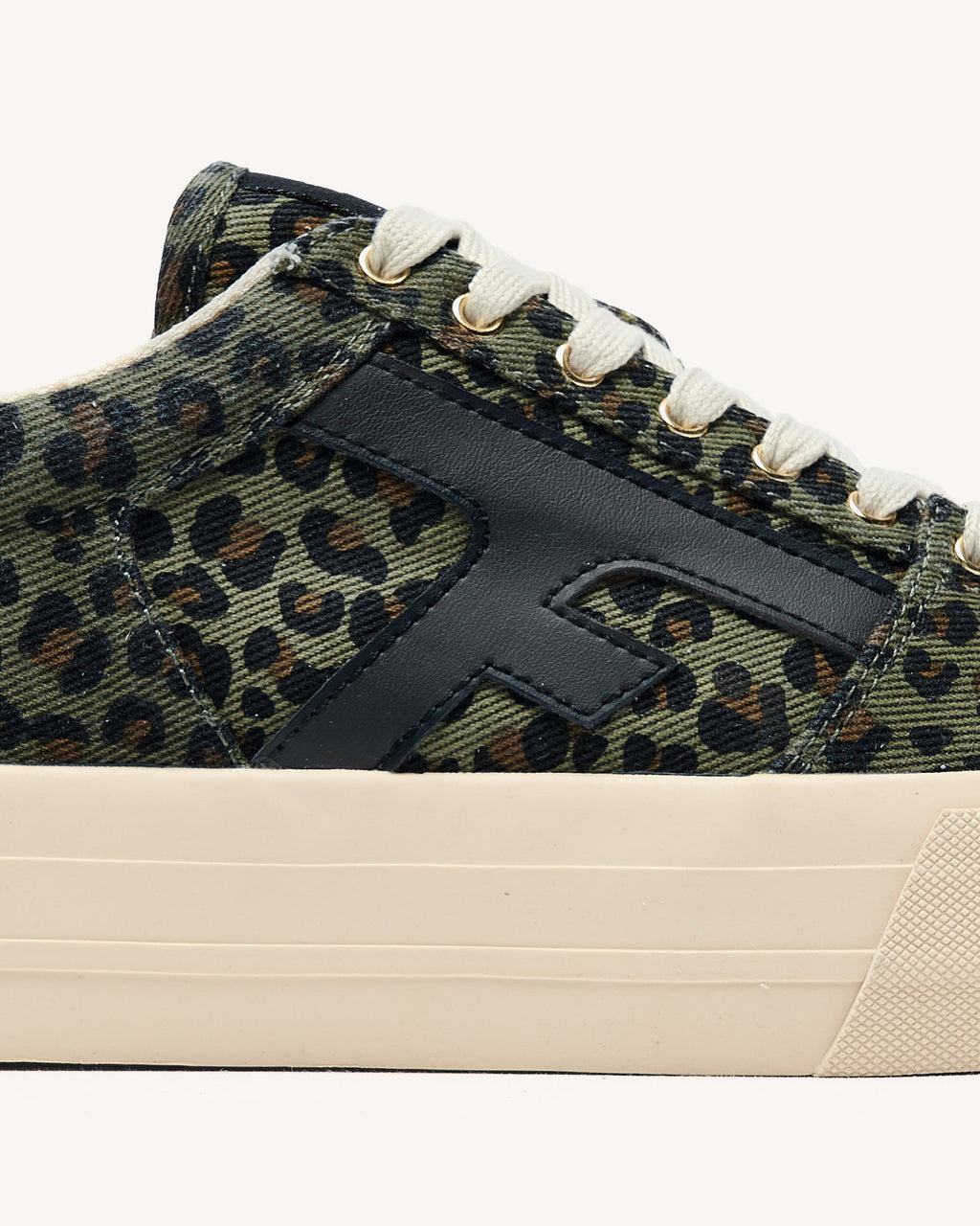 Tennis basses Walnut platform Tissu Dark kaki