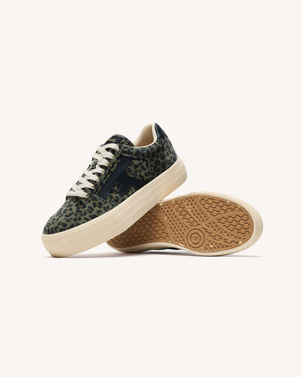 Tennis basses Walnut platform Tissu Dark kaki