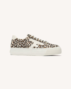 Lage Walnut platformtennisschoenen van beige stof_variant