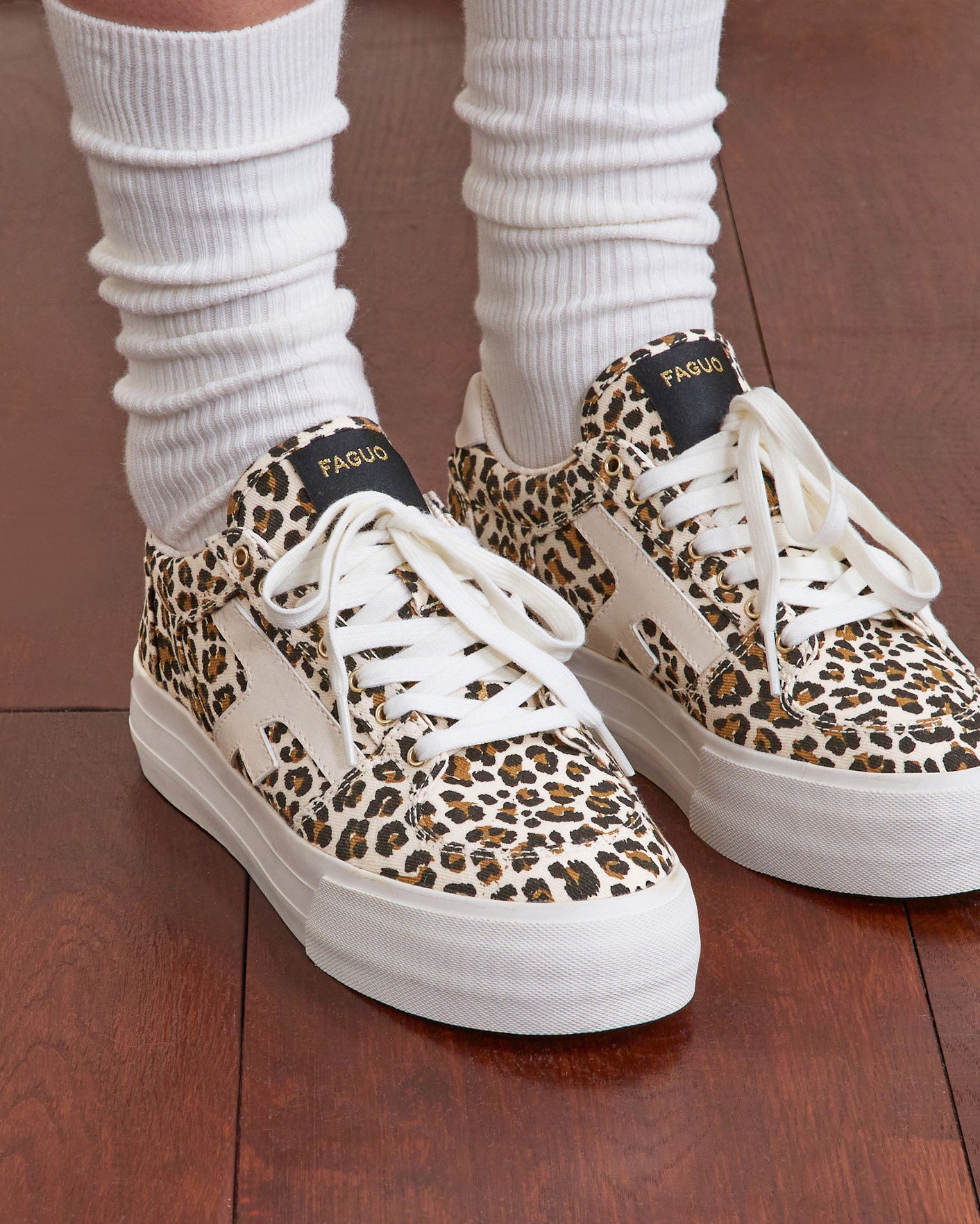 Tennis basses Walnut platform Tissu Beige